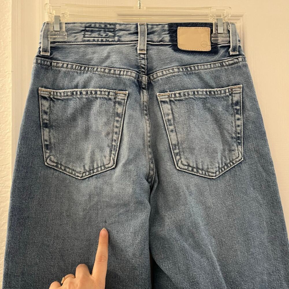 AG Adriano Goldschmied Saige Wide Leg Crop Size 24 High Rise Light Blue Wash 26" - Picture 14 of 15